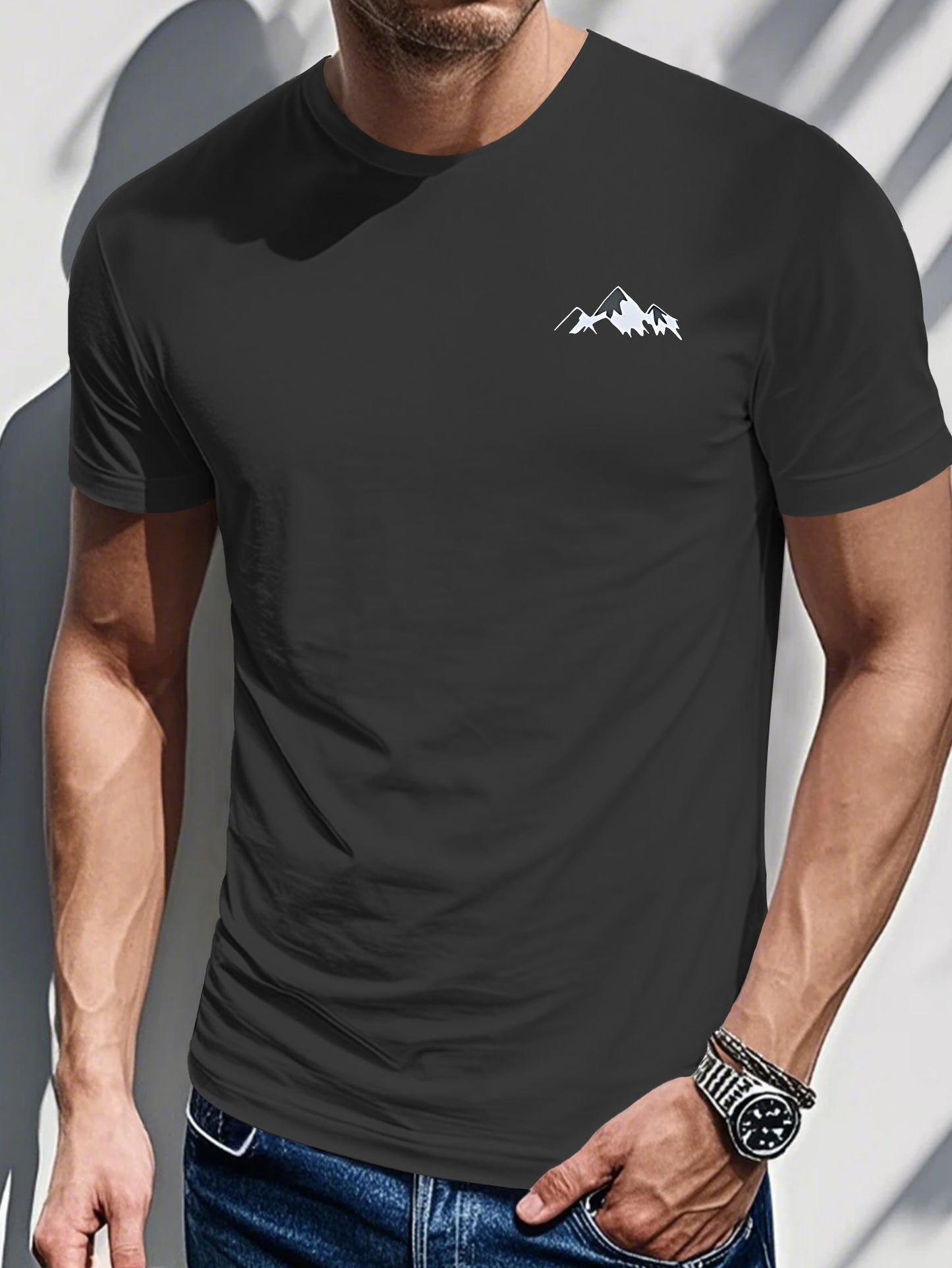 Ys 5 Men's Short Sleeve T-shirt Summer T-shirt Top