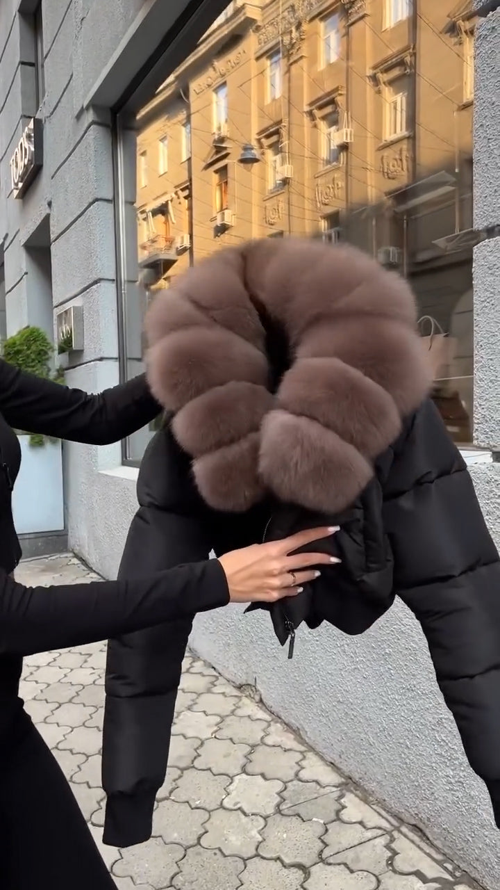 Fur collar down jacket