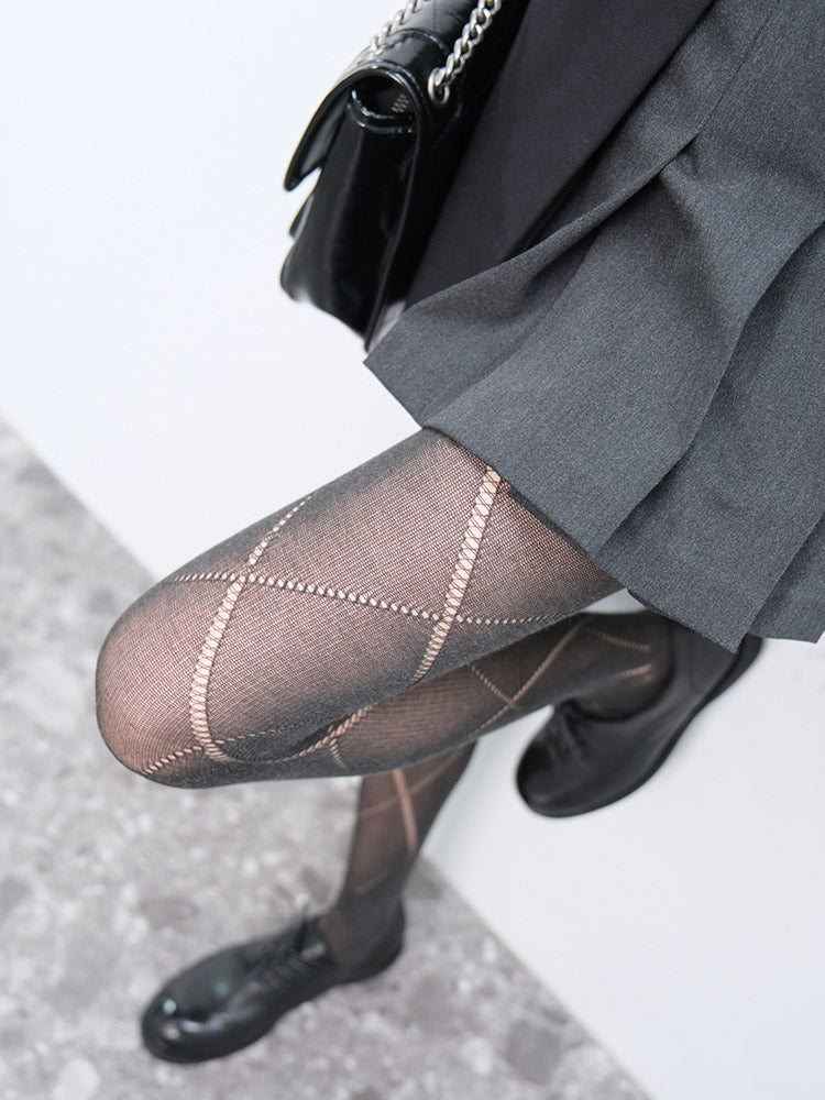 INS Black Rhombus Hollow Pantyhose