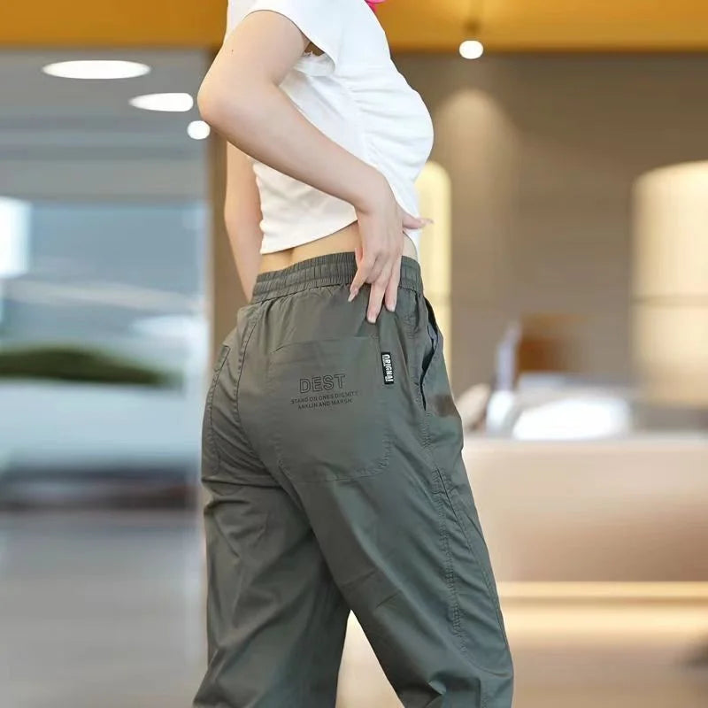 Men's and women's summer ice silk sports casual pants