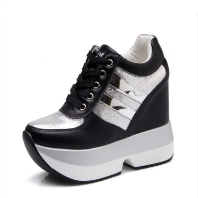 Height Increasing Casual Shoes 12 CM Thick Sole Trainers Breathable Shoes