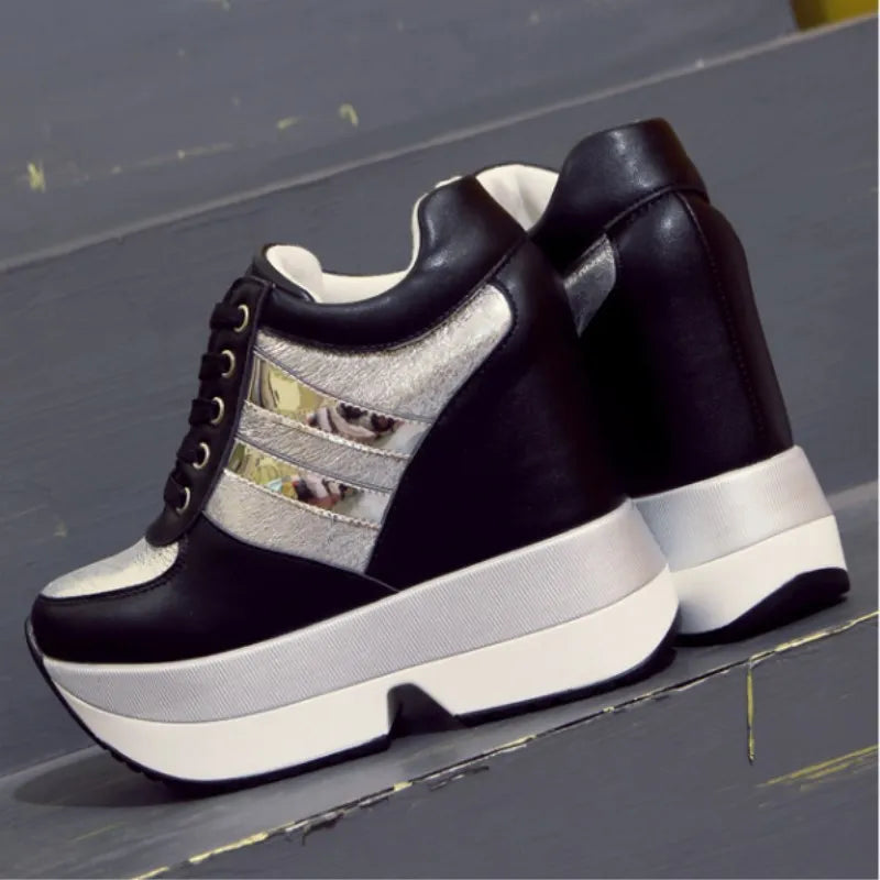 Height Increasing Casual Shoes 12 CM Thick Sole Trainers Breathable Shoes