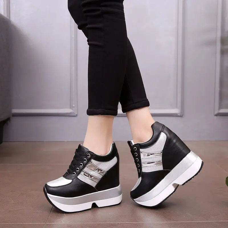 Height Increasing Casual Shoes 12 CM Thick Sole Trainers Breathable Shoes