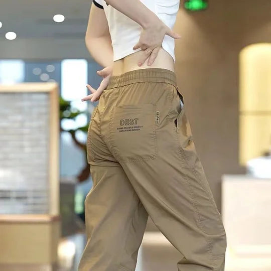 Men's and women's summer ice silk sports casual pants