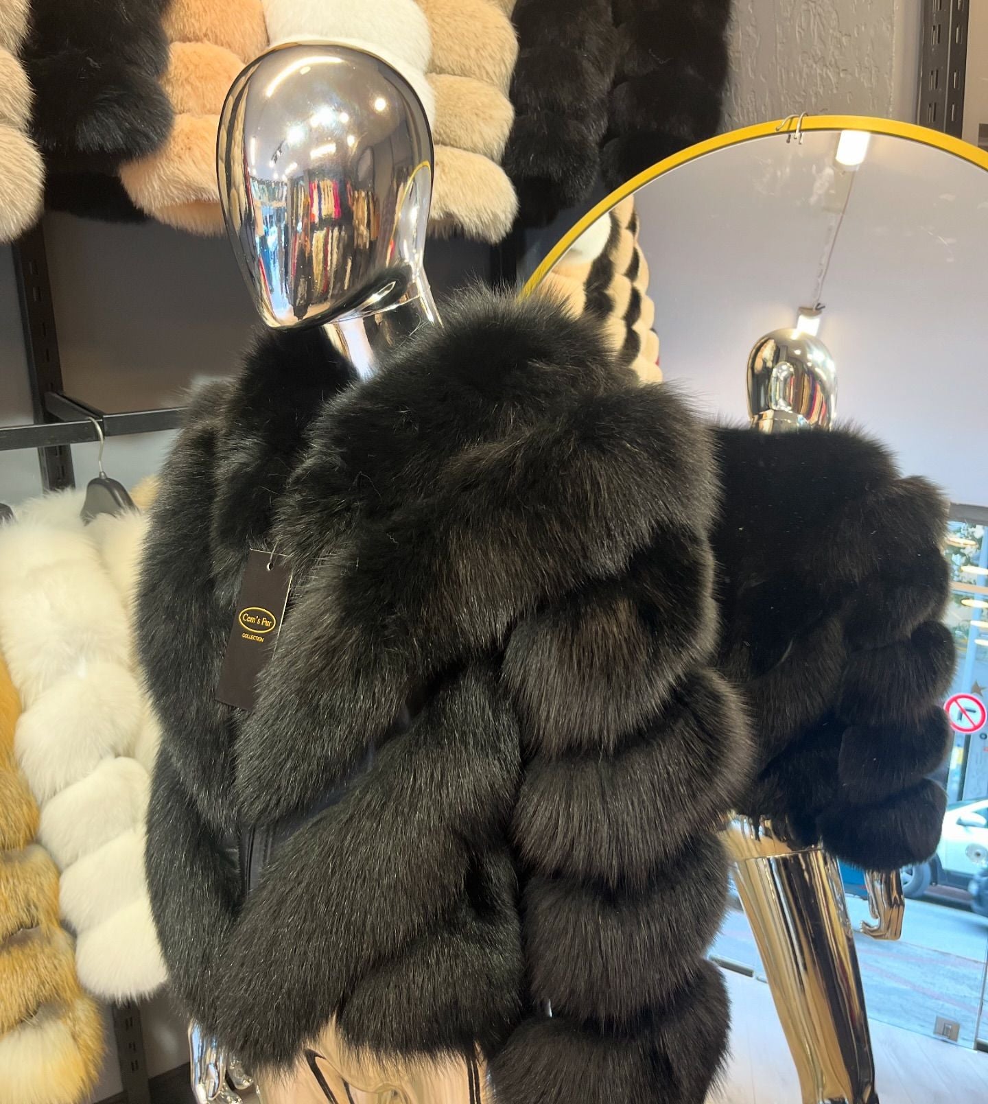 Elegant Black Fox Fur Jacket