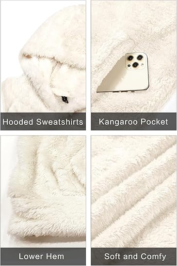 Fuzzy Sherpa Sweatshirt Fashion Pullover Fleece Hoodies