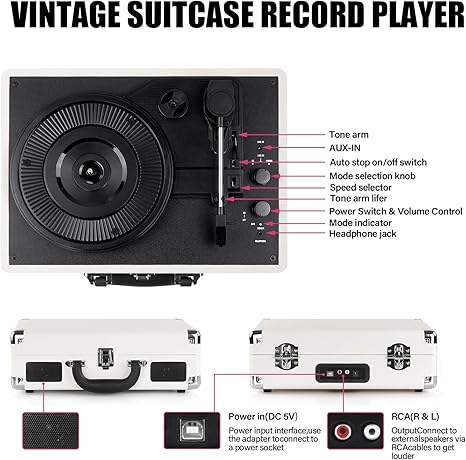 Turntable Vinyl Portable Record Player