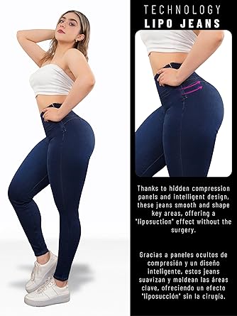 Women's Stretch Pull-On Jeans - Jegging Corte Colombiano (Available in Plus Size)