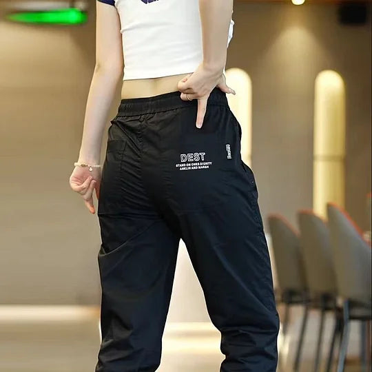 Men's and women's summer ice silk sports casual pants