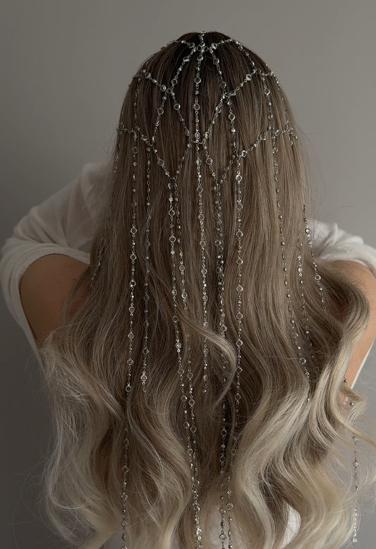 SIREN RHINESTONE VEIL (RHODIUM COATING)