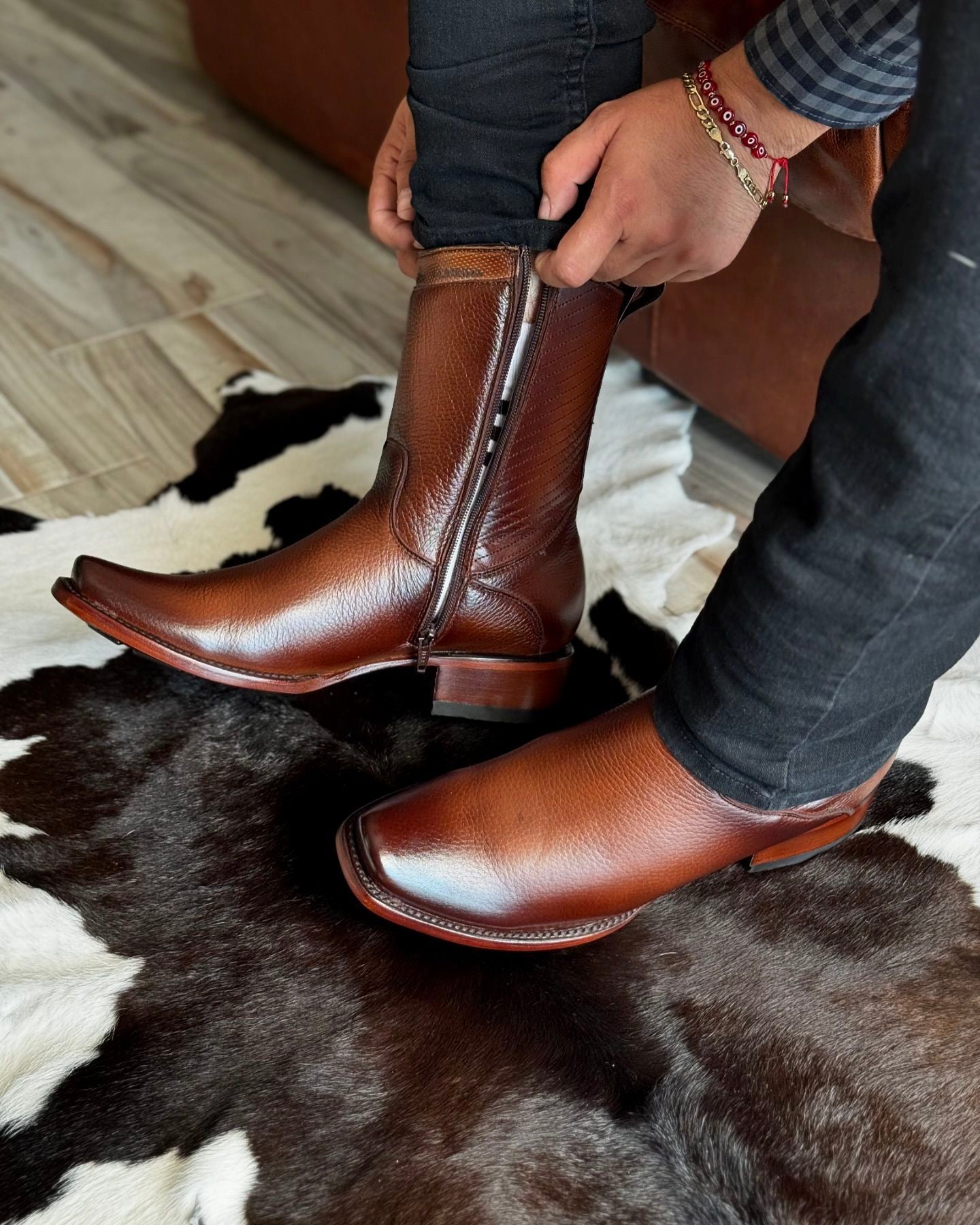 Cowboy Western Deerskin  Boots