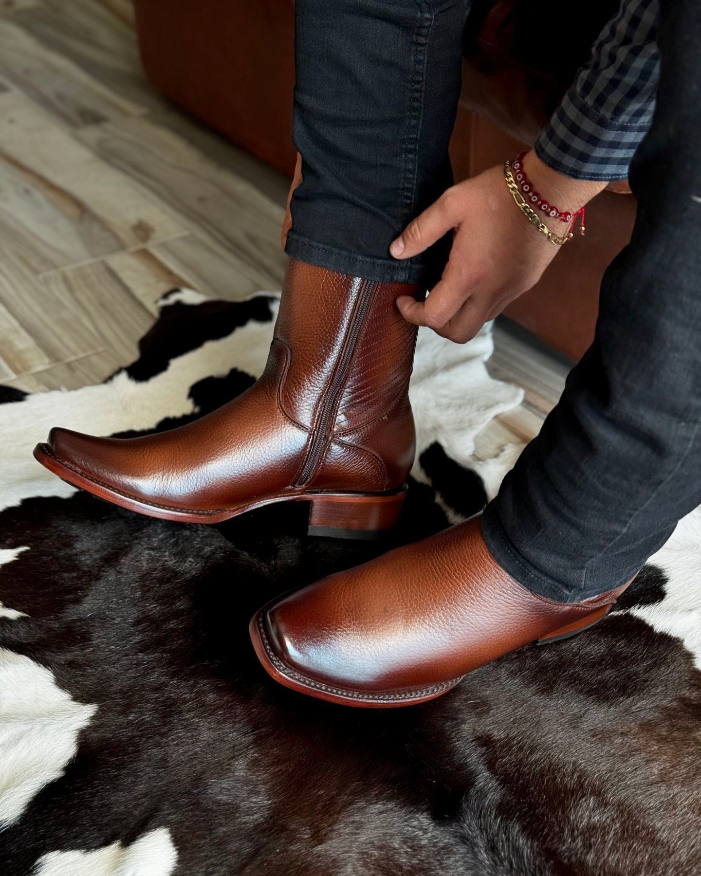 Cowboy Western Deerskin  Boots