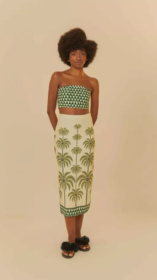 Coconut Trees Straight Skirt