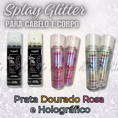 Glitter Popper Spray Hair Clothing Body Shine Carnival