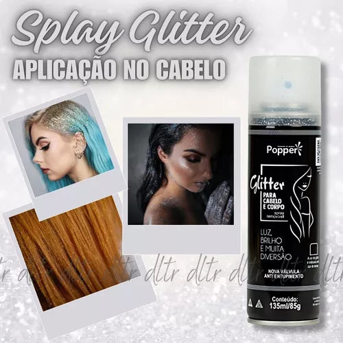 Glitter Popper Spray Hair Clothing Body Shine Carnival