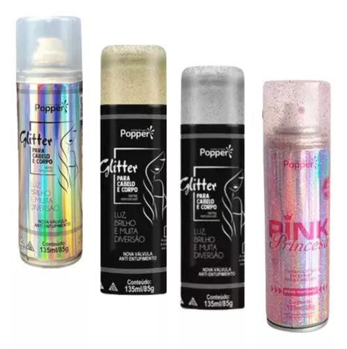 Glitter Popper Spray Hair Clothing Body Shine Carnival