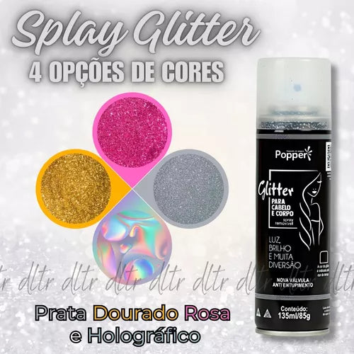 Glitter Popper Spray Hair Clothing Body Shine Carnival