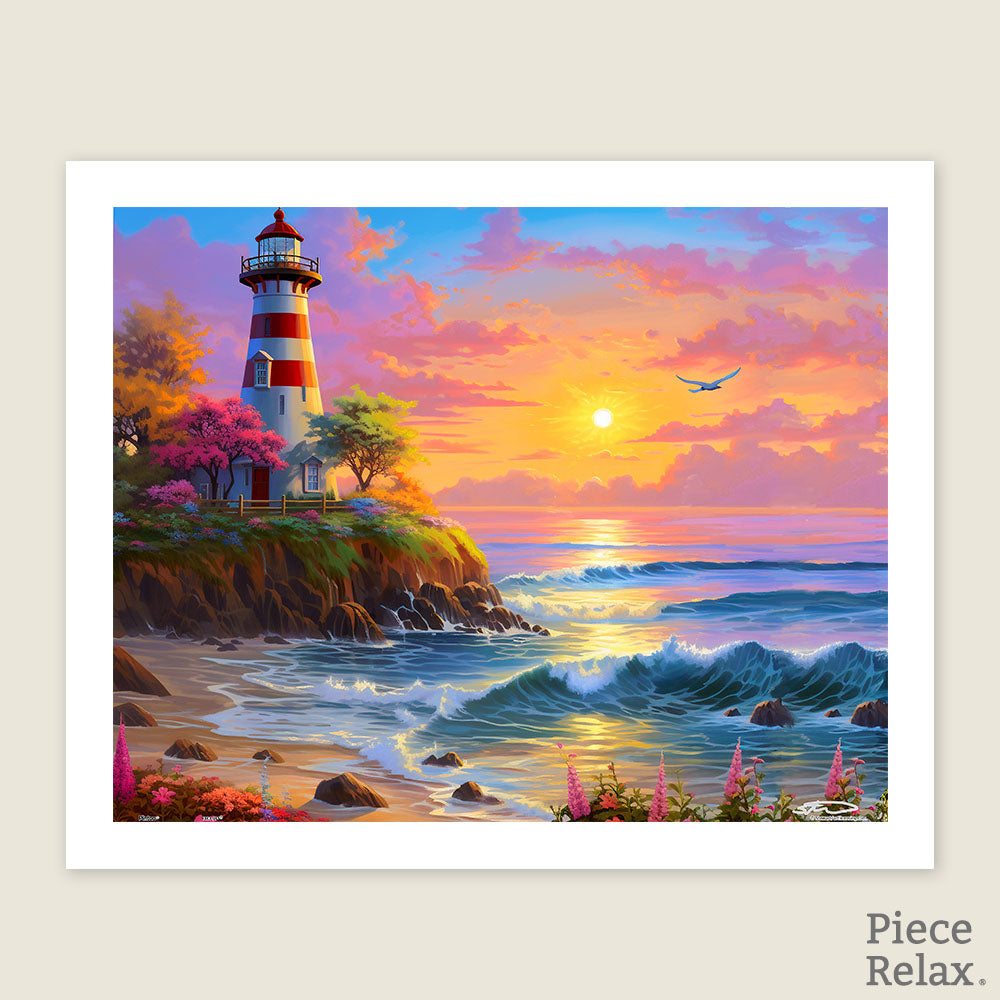 H3521 - 500 Piece - Lighthouse On Tropical Island