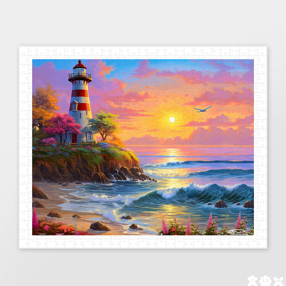 H3521 - 500 Piece - Lighthouse On Tropical Island