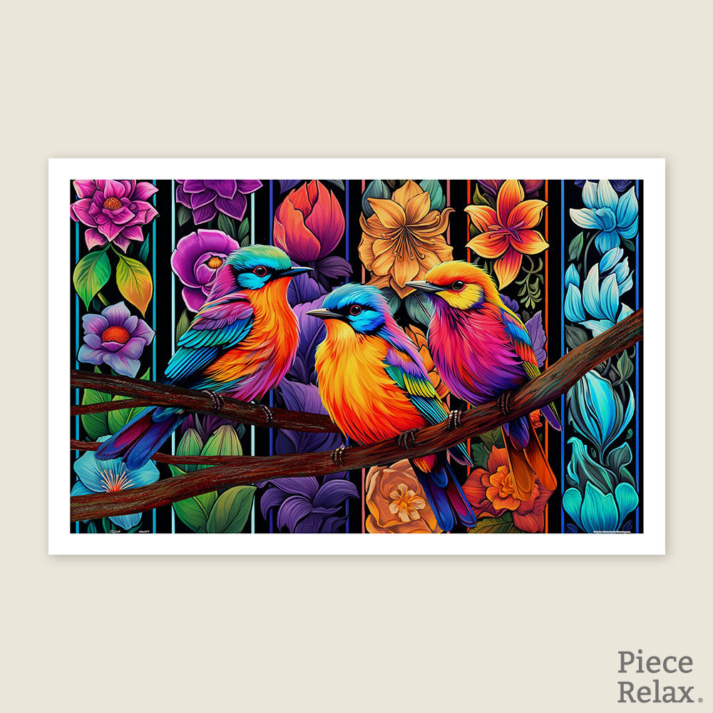 H3551 - 1000 Piece - Colors Carnival - Kingfisher Among Flowers