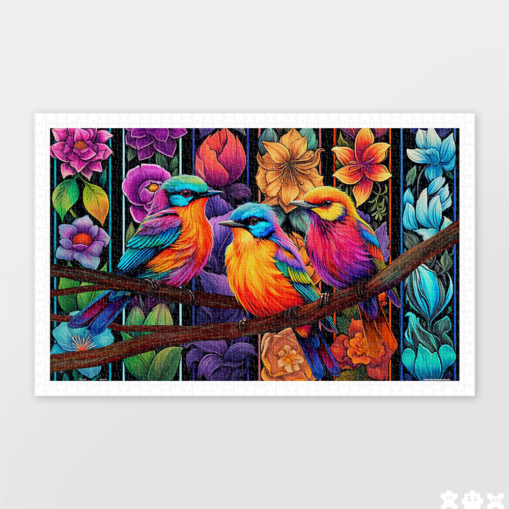 H3551 - 1000 Piece - Colors Carnival - Kingfisher Among Flowers