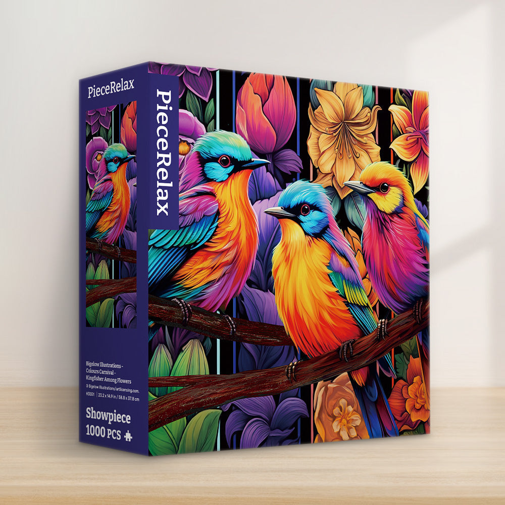 H3551 - 1000 Piece - Colors Carnival - Kingfisher Among Flowers