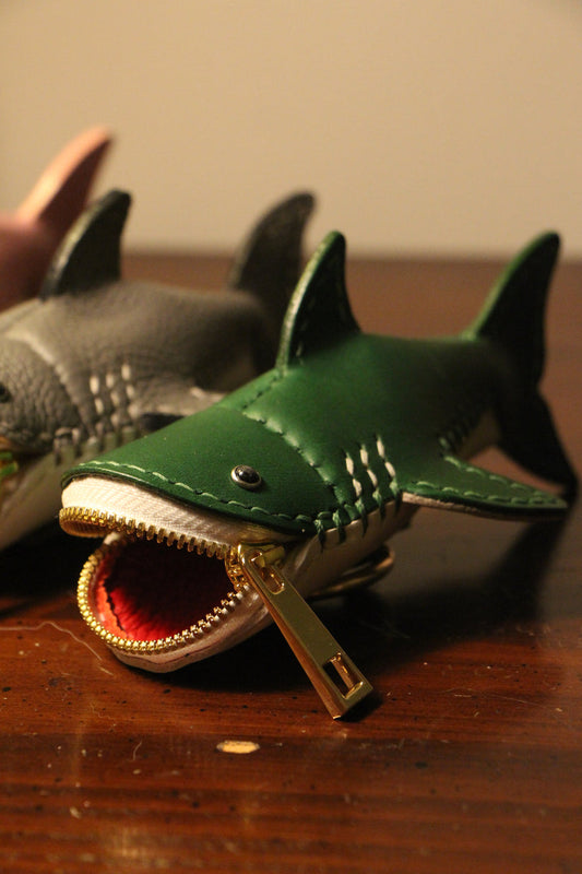 Handmade Leather Shark Coin Purse