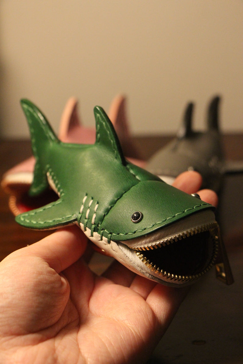 Handmade Leather Shark Coin Purse