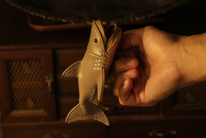 Handmade Leather Shark Coin Purse