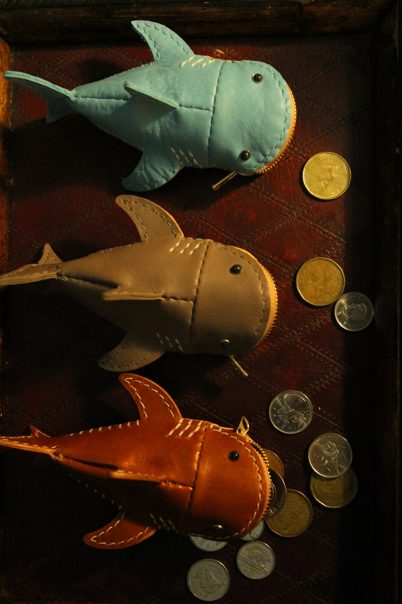 Handmade Leather Shark Coin Purse