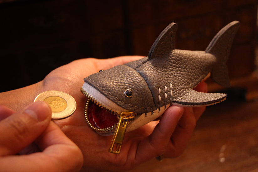 Handmade Leather Shark Coin Purse