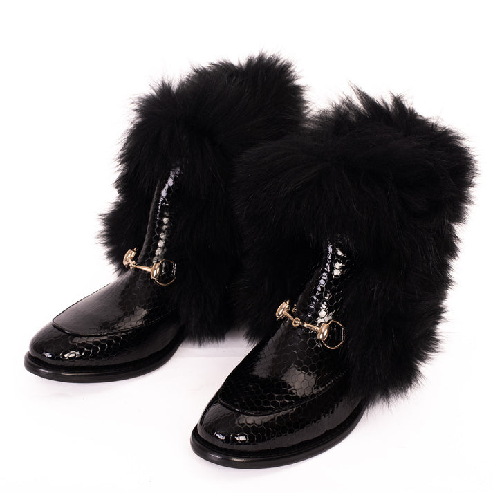 Natural Fur Mid Calf Women Boot