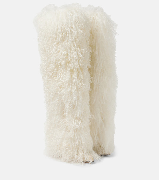 Shearling over-the-knee boots