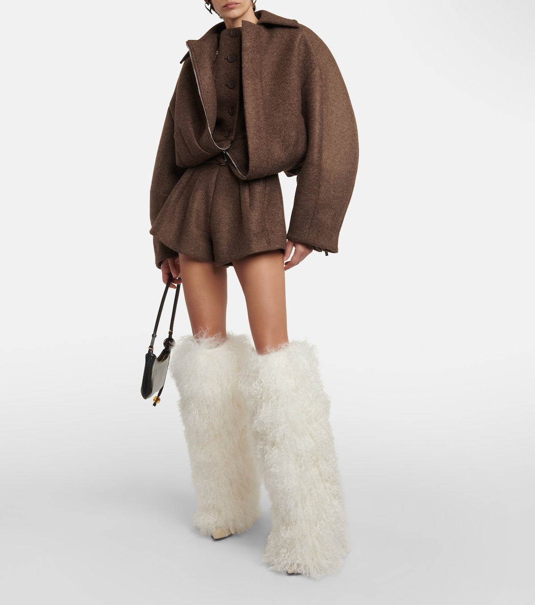 Shearling over-the-knee boots