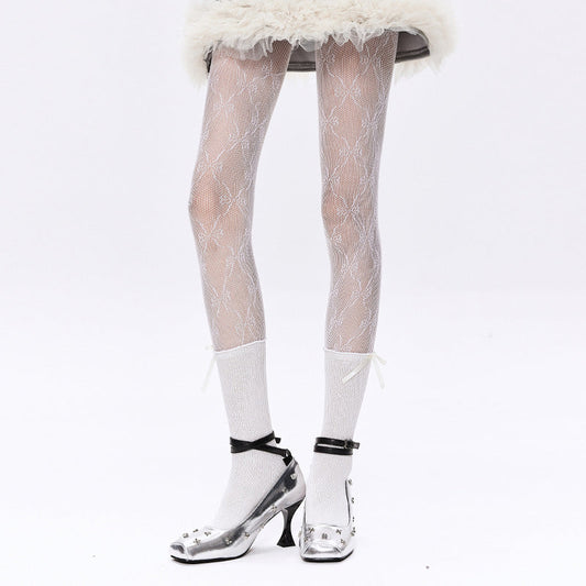 Ballet Bowknot Lace Pantyhose