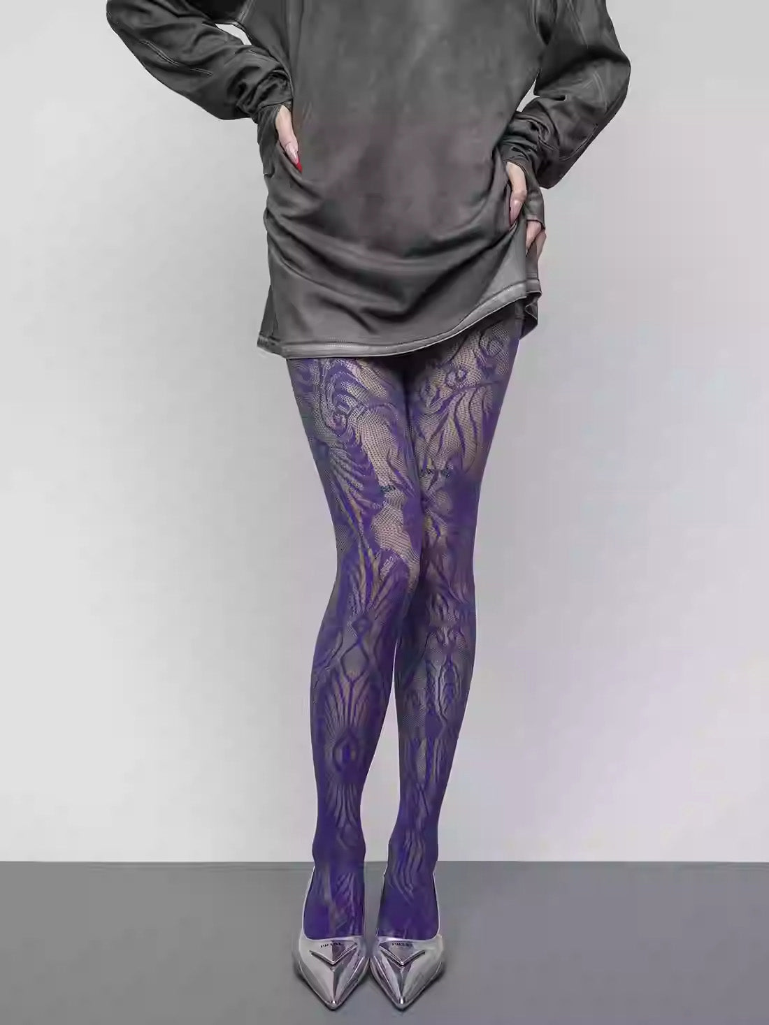 Y2K Rose Hollow Lace Pantyhose