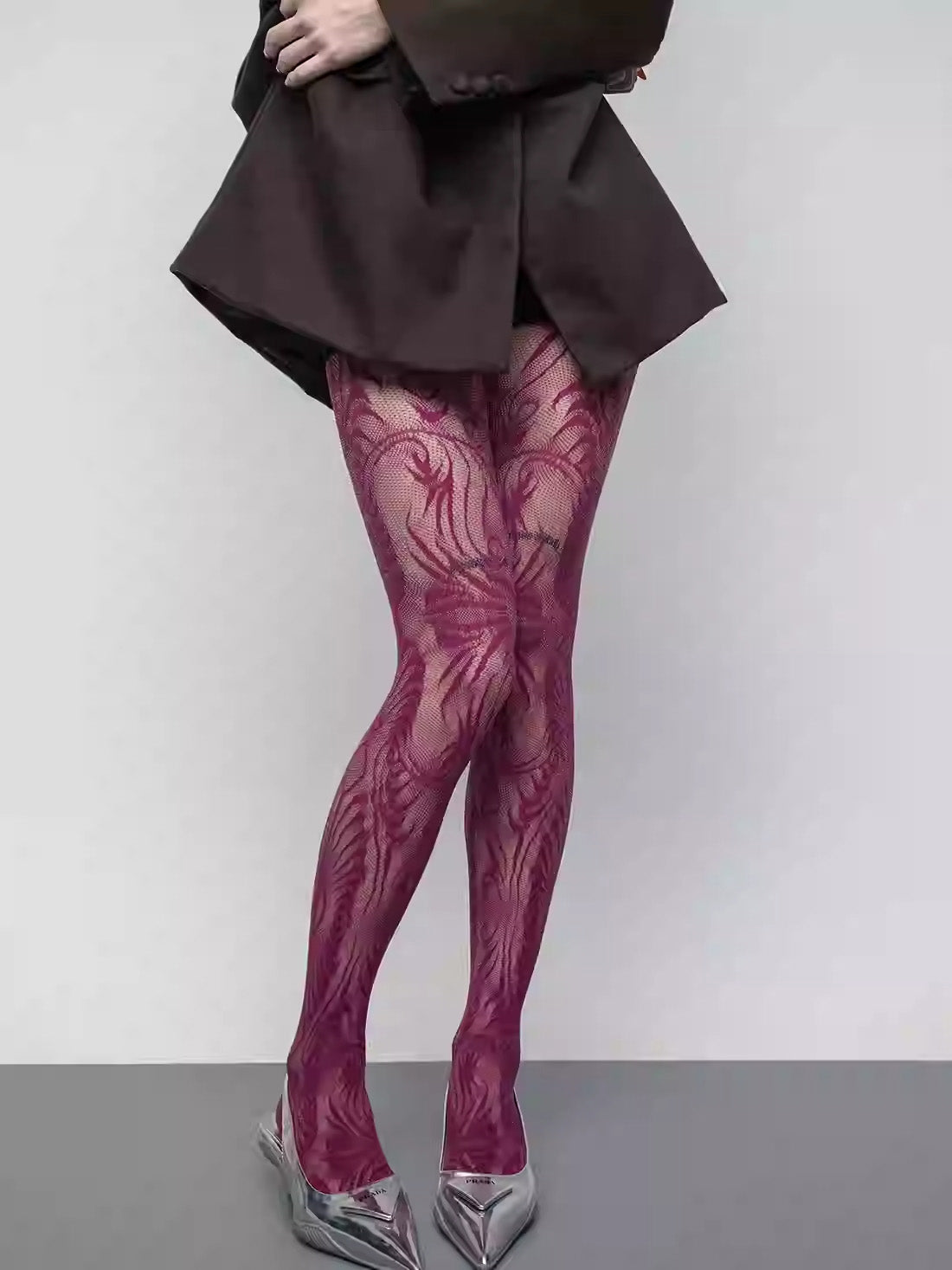 Y2K Rose Hollow Lace Pantyhose