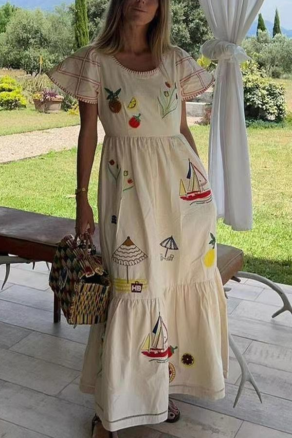 Street Fashion Printed Long Dress