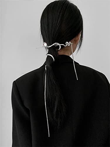 New Snake Hair Sticks Hair Chopsticks Tassels Metal Distortion Vintage Punk Hairpin Headwear Hairstyle Hair Accessories for Women