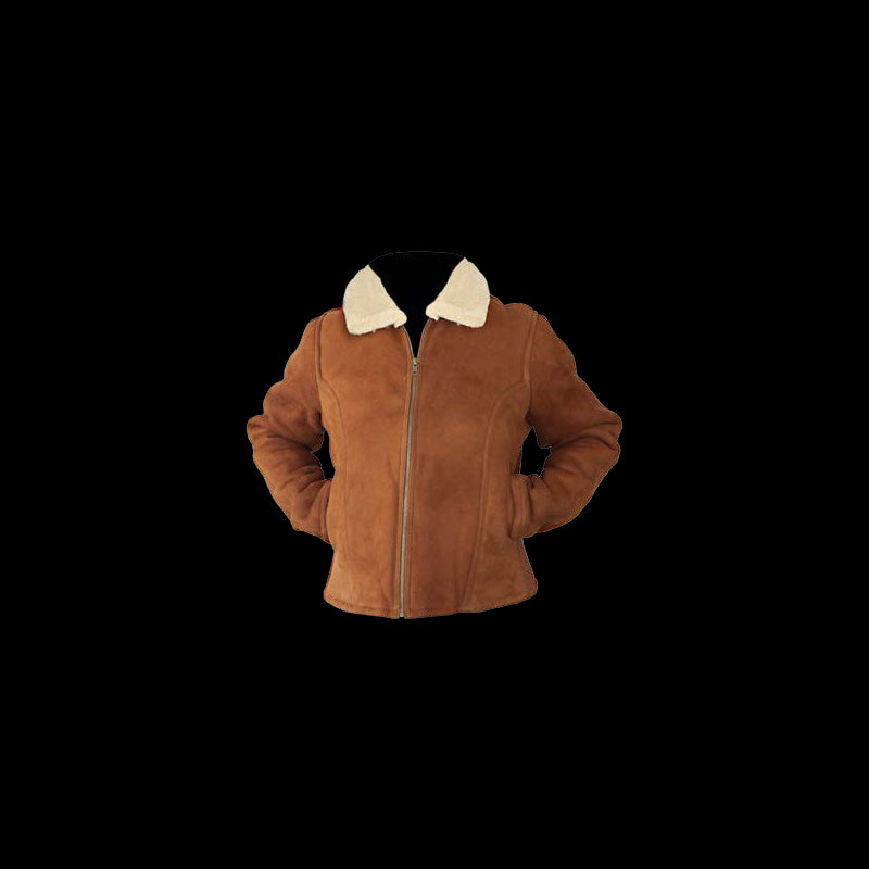 Sheepskin cropped jacket