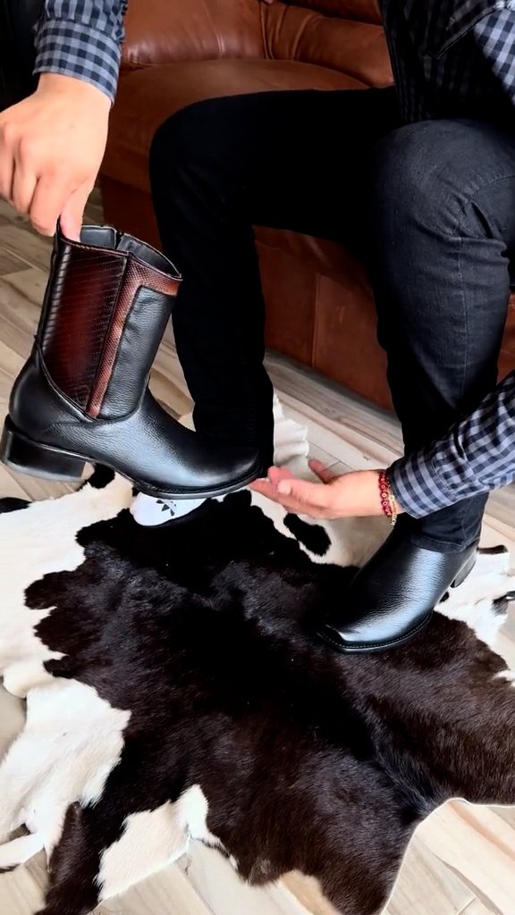 Cowboy Western Deerskin  Boots