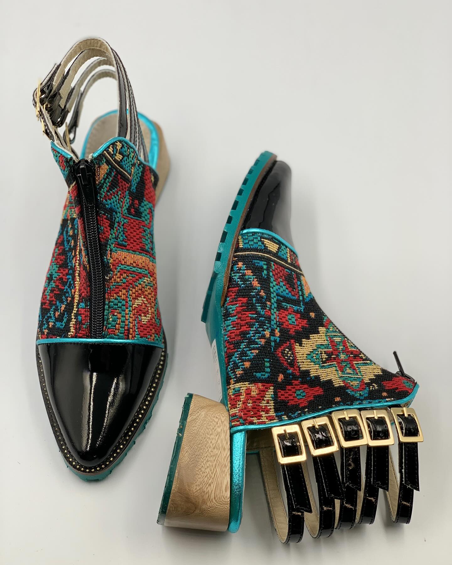 Geometric shapes ethnic prints boots