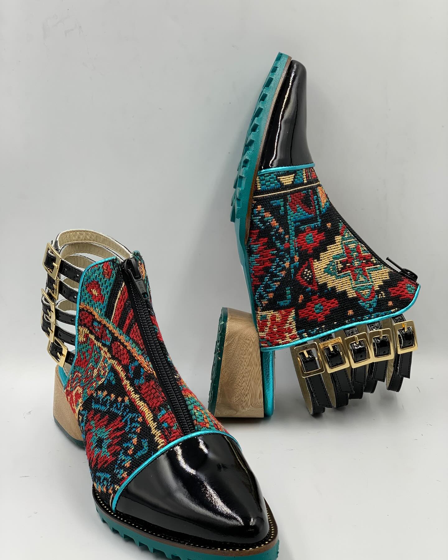 Geometric shapes ethnic prints boots